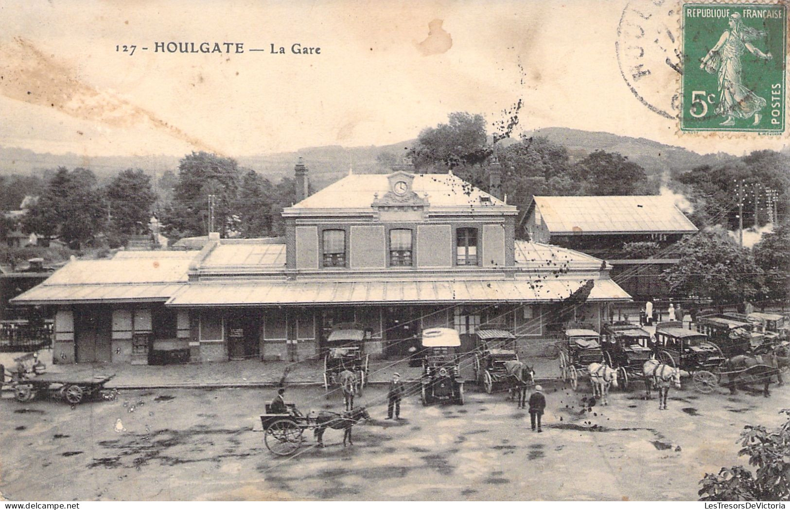FRANCE - Houlgate - La Gare - Animé - Voitures Anciennes - Carte Postale Ancienne - Houlgate