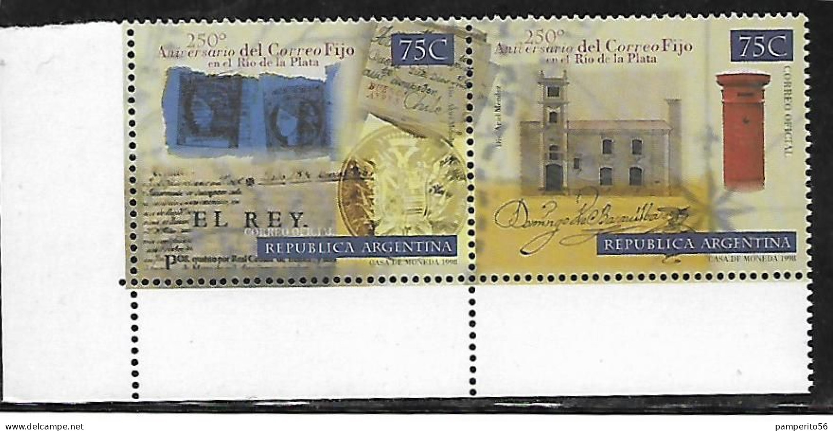 ARGENTINA - AÑO 1998 - 250 Aniversario Del Establecimiento Del Correo Regular En Río De La Plata. - SERIE MNH - Unused Stamps