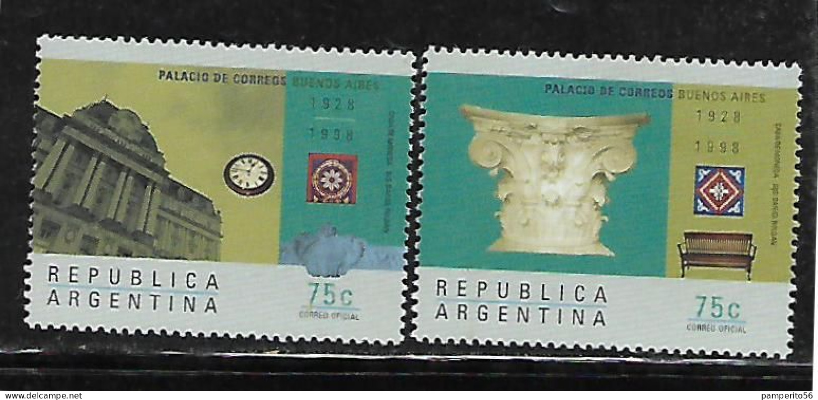 ARGENTINA - AÑO 1998 - 70º Aniversario De La Oficina Central De Correos De Buenos Aires. - SERIE MNH - Neufs