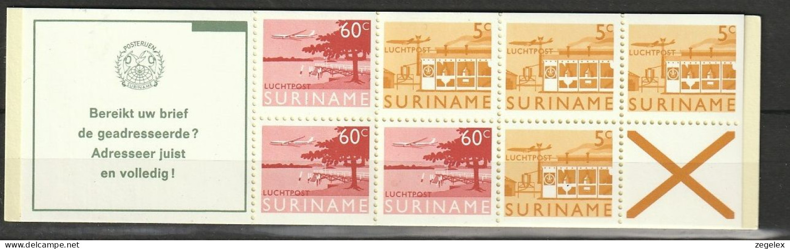 Suriname Boekje, Booklet PB 4ap MNH/**/postfris - Suriname