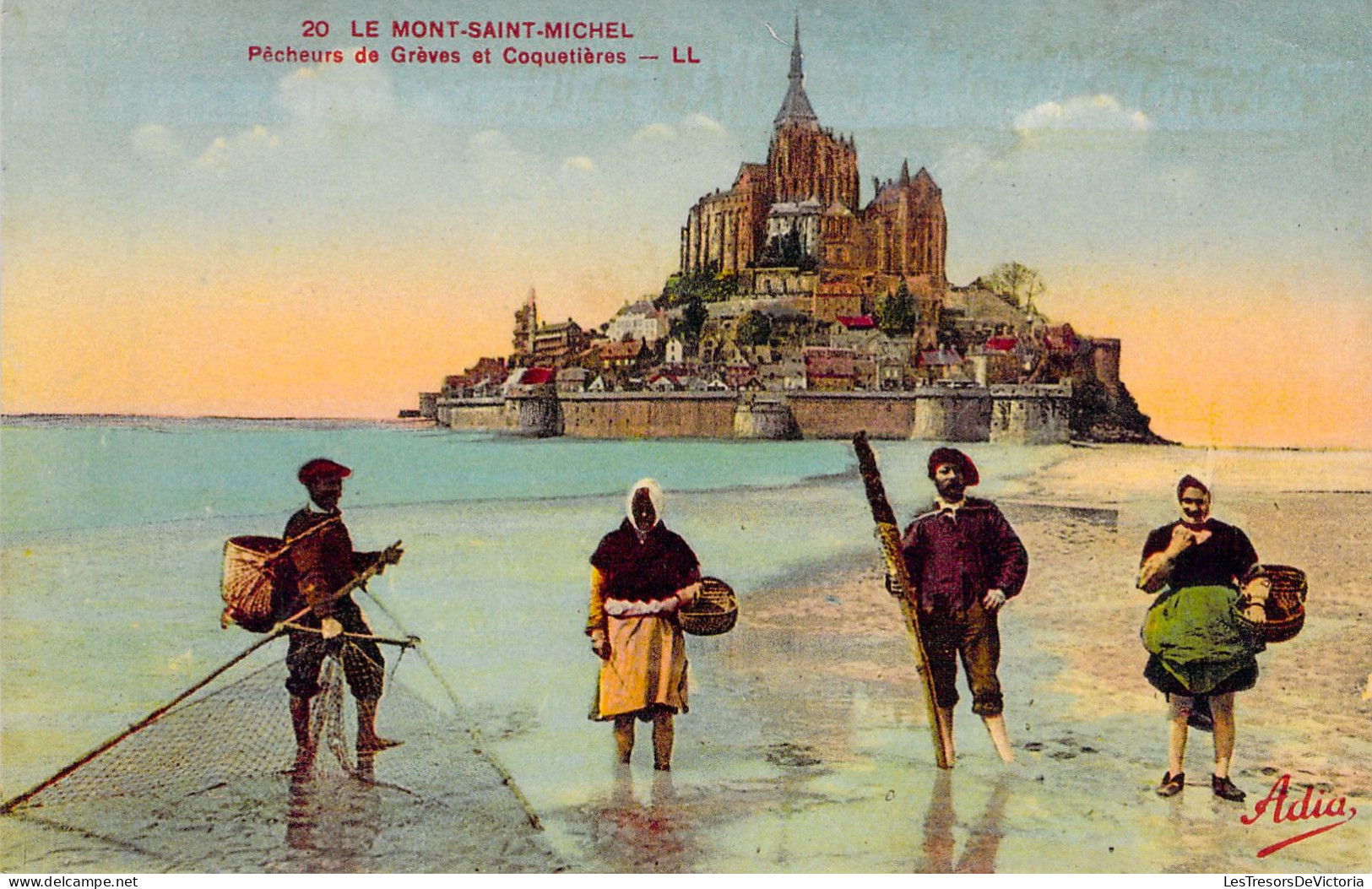 FRANCE - Le Mont Saint Michel - Pecheurs De Greves Et Coquetieres - Animé  - Carte Postale Ancienne - Le Mont Saint Michel