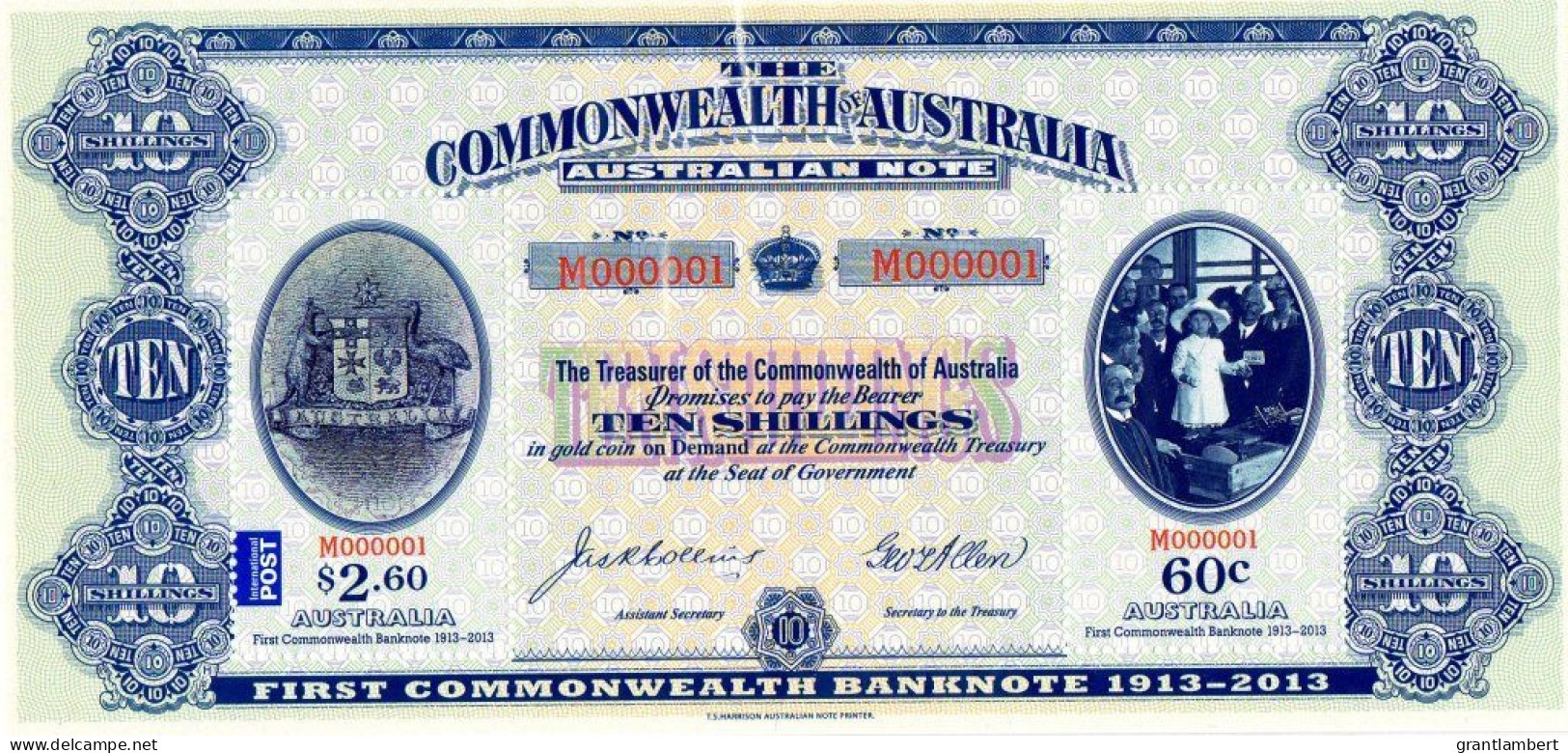Australia 2013 First Commonwealth Banknote  Minisheet MNH - Nuevos