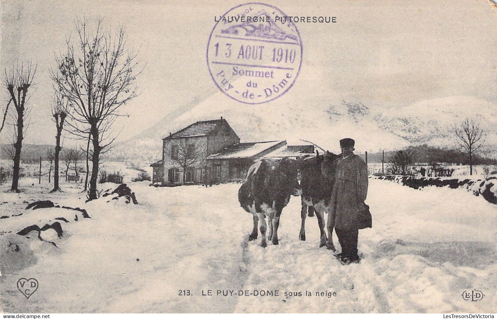 FRANCE - Le Puy De Dôme Sous La Neige - Vaches - Animé - Carte Postale Ancienne - Other & Unclassified
