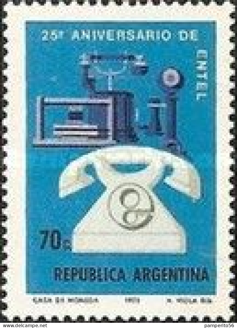 ARGENTINA - AÑO 1973 - XXV Aniversario De La Empresa Nacional De Telecomunicaciones. - Usada - Gebraucht