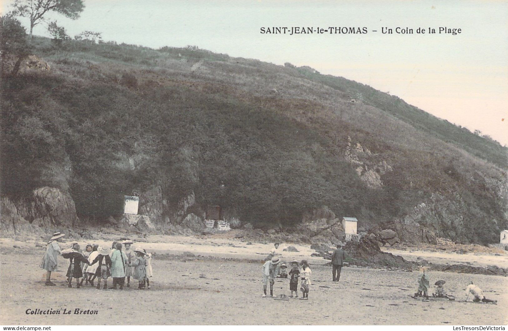 FRANCE - Saint Jean Le Thomas - Un Coin De La Plage - Animé  - Carte Postale Ancienne - Autres & Non Classés