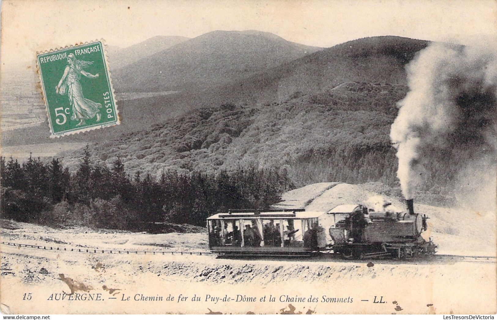 FRANCE - Le Chemin De Fer Du Puy De Dome Et La Chaine Des Sommets - Auvergne - Train à Vapeur - Carte Postale Ancienne - Auvergne Types D'Auvergne
