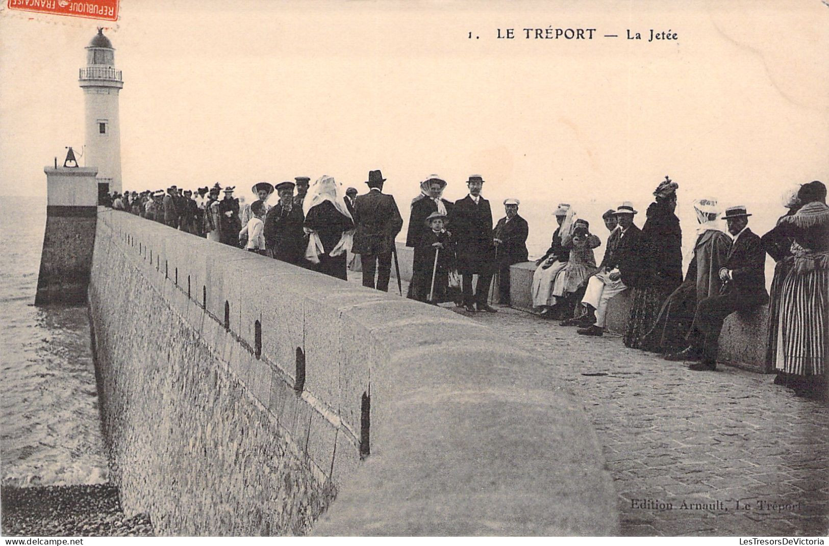 FRANCE - Le Treport - La Jetée - Animé - Carte Postale Ancienne - Le Treport