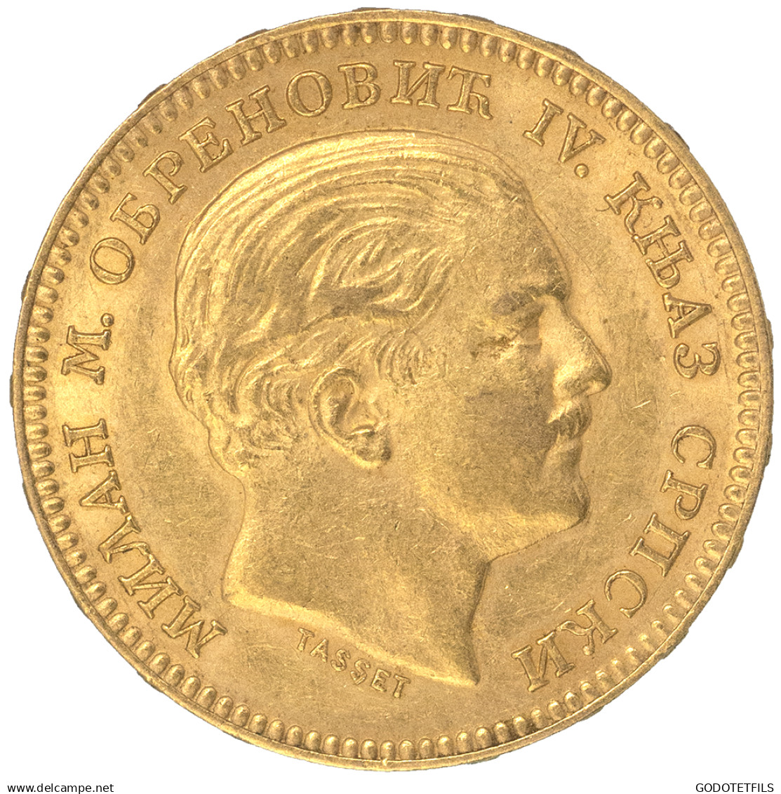 Serbie- 20 Dinars Milan IV Obrénovitch 1879 Paris - Serbia