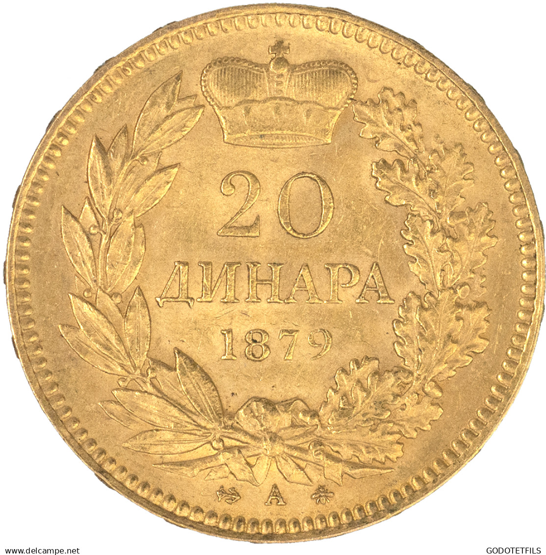 Serbie- 20 Dinars Milan IV Obrénovitch 1879 Paris - Serbie