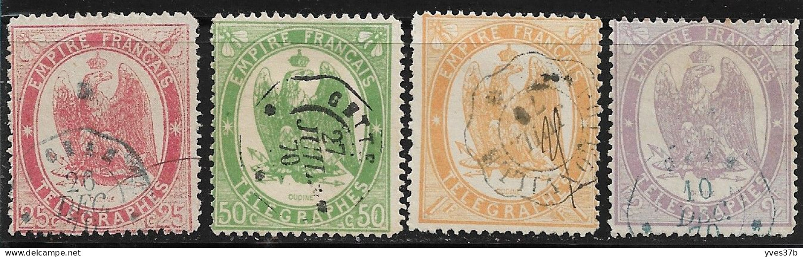 FRANCE Timbres-Télégraphe N°5/8 - Oblitérés - Le N°5 Léger Pelurage - TB/TTB - - Telegraaf-en Telefoonzegels