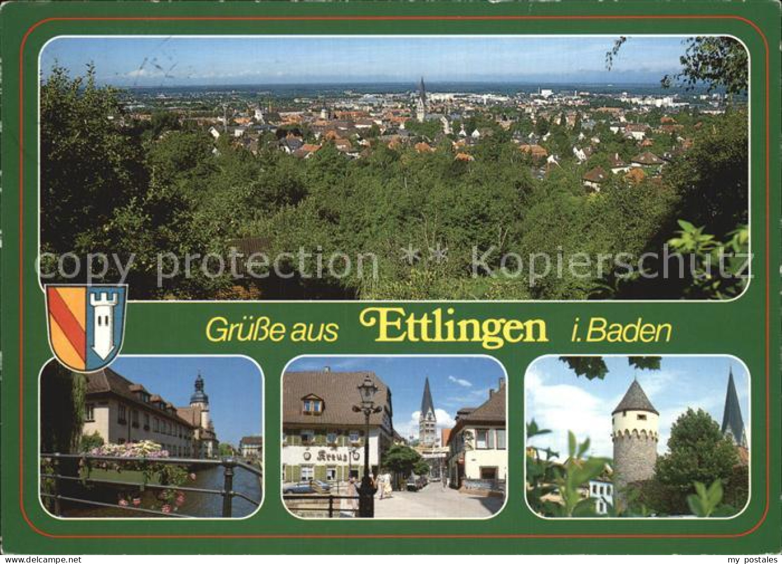 72530251 Ettlingen Panorama Teilansicht Gasthof Kreuz Turm Ettlingen - Ettlingen