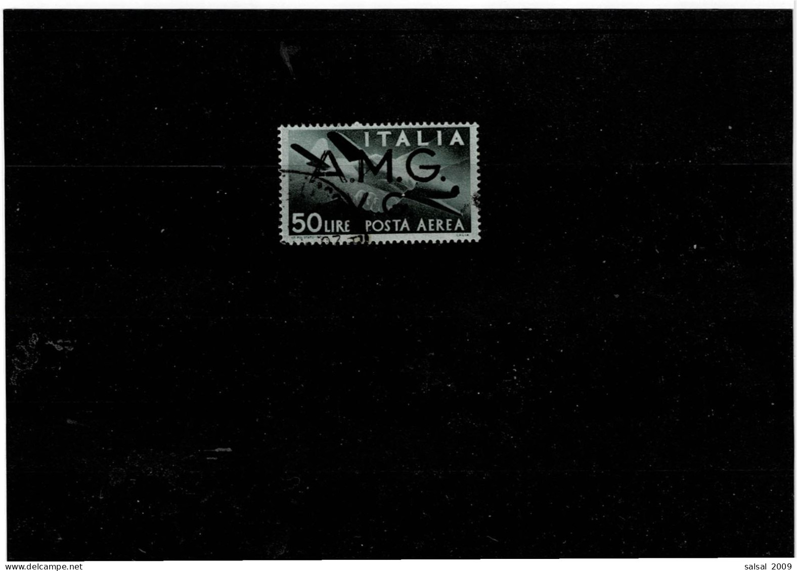 TRIESTE ,Posta Aerea ,50L. Verde Scuro ,usato ,qualita Splendida - Airmail