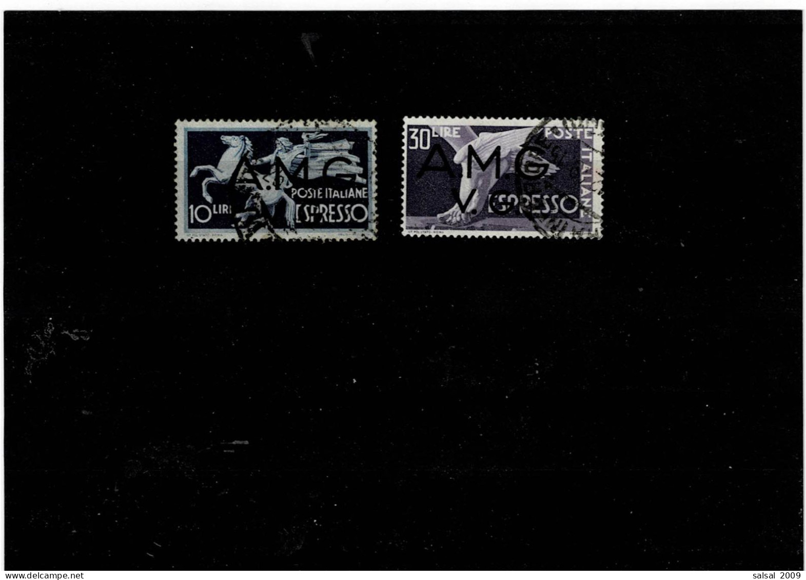 TRIESTE ,Zona A ,"Democratica" ,espressi ,10L. Azzurro+30L.violetto ,serie Completa Usata ,qualita Ottima - Oblitérés