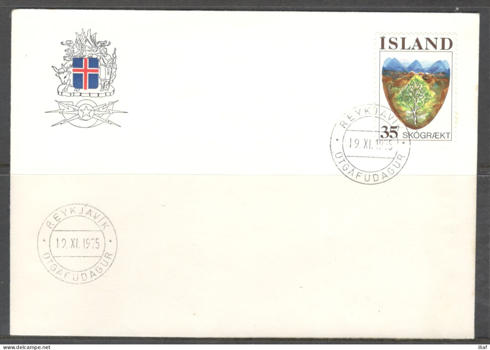 Iceland. FDC Sc. 488.   Reforestation, Forestry.  FDC Cancellation On FDC Envelope - FDC