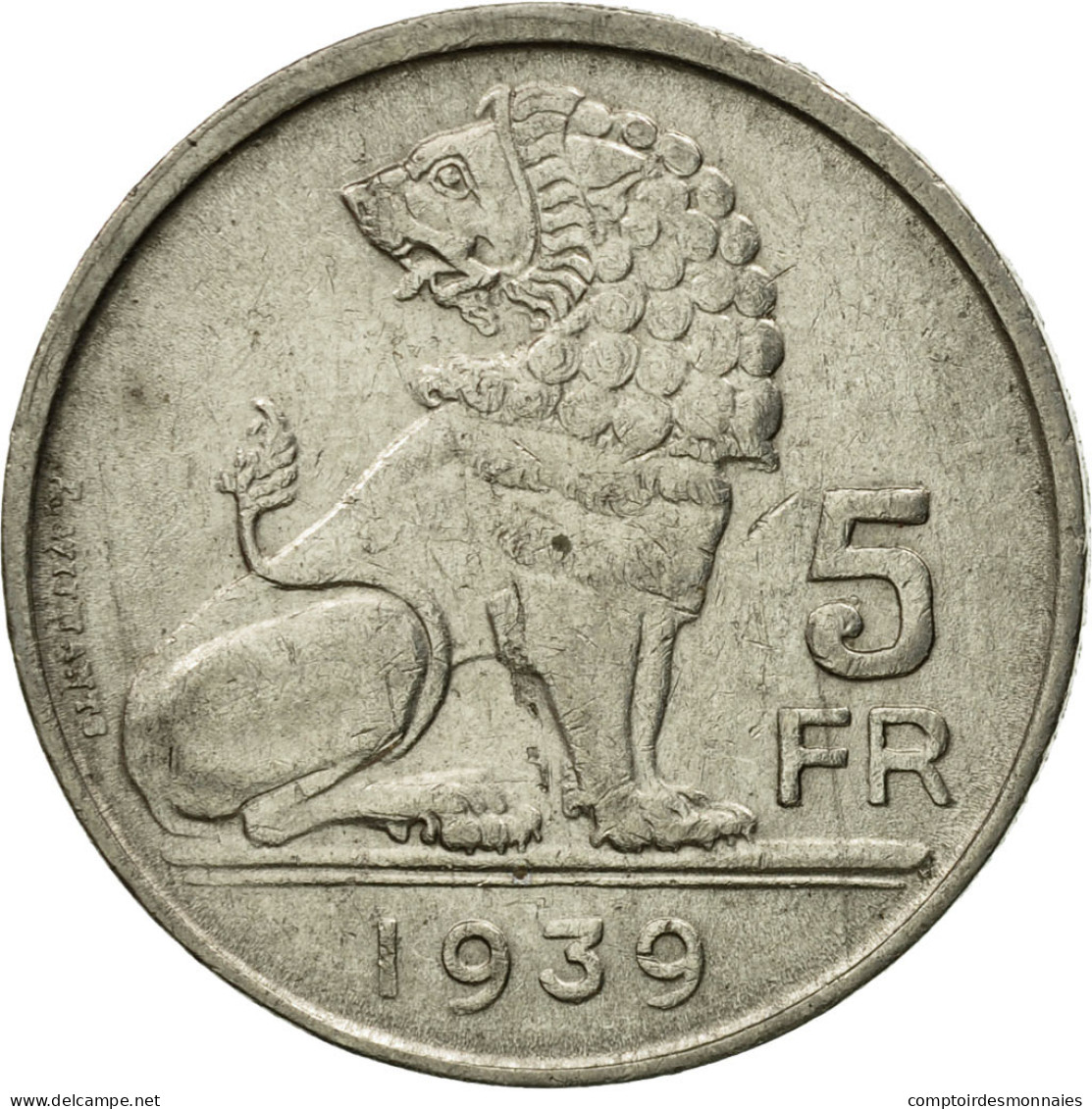 Monnaie, Belgique, 5 Francs, 5 Frank, 1939, TTB, Nickel, KM:117.2 - 5 Francs