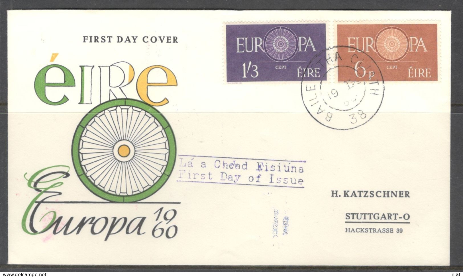 Ireland. FDC Sc. 175-176   Europa CEPT 1960  FDC Cancellation On FDC Envelope - FDC