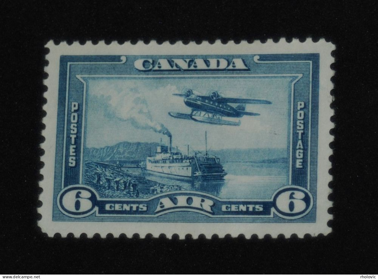 CANADA 1938, Seaplane Over River Mackenzie, Ships, Airplane, Mi #211, MLH* (MH), CV: €15 - Neufs
