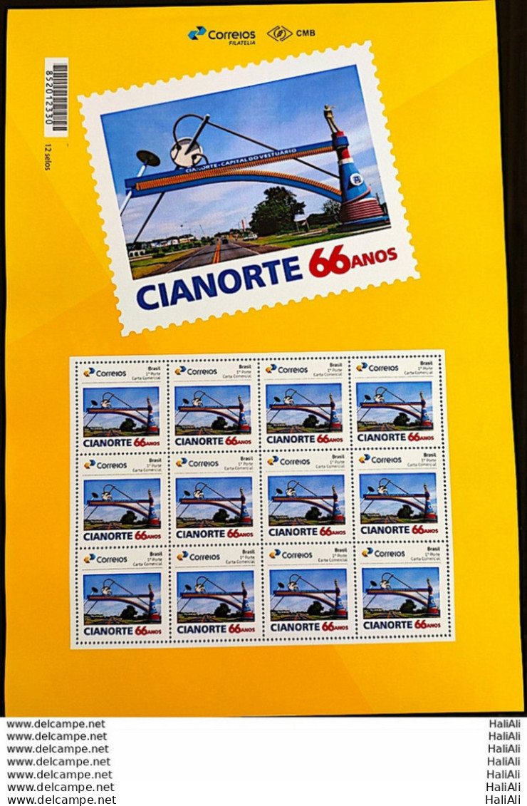 PB 139 Brazil Personalized Stamp 66 Years Cianorte City 2019 Sheet - Personalized Stamps