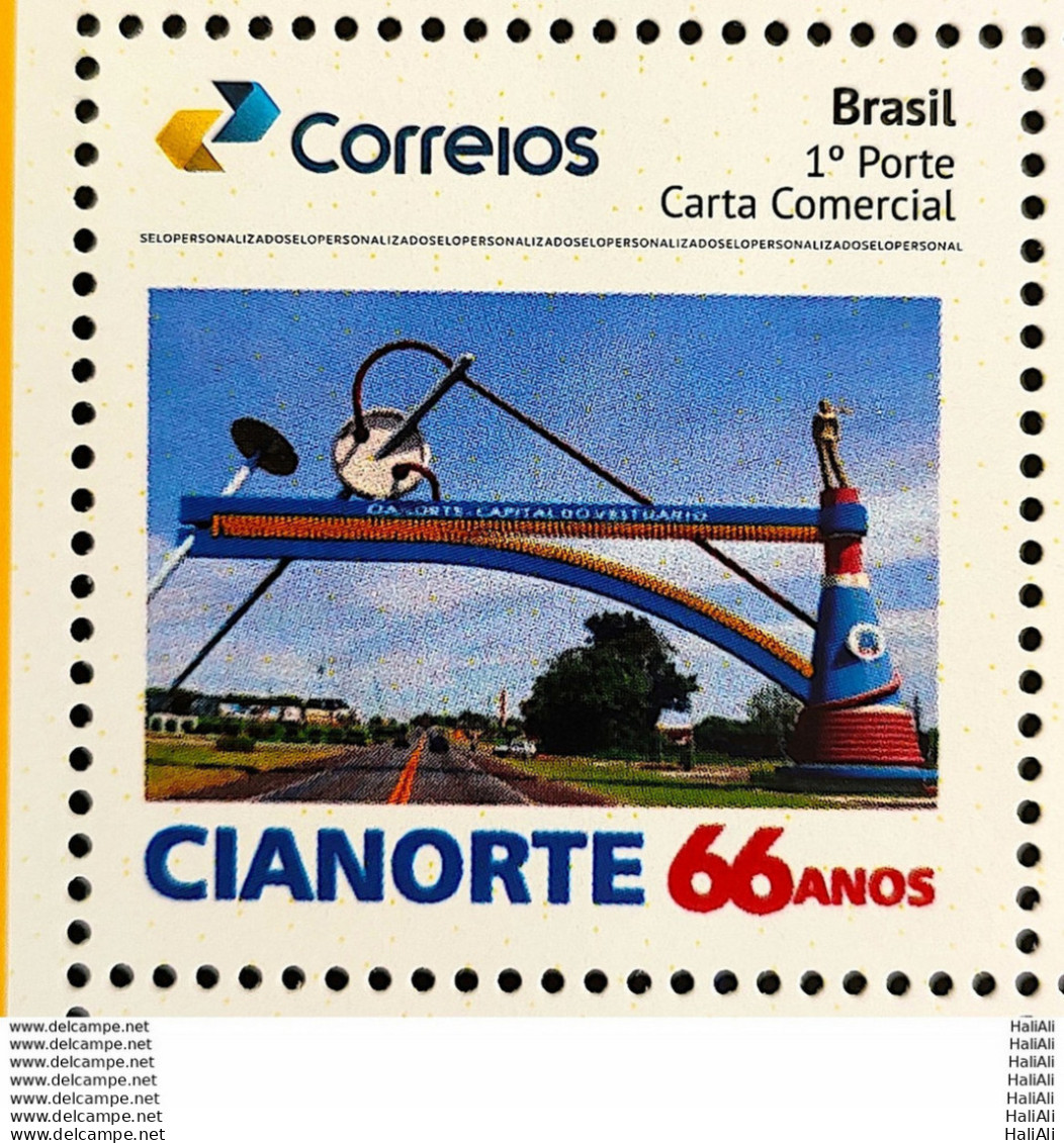 PB 139 Brazil Personalized Stamp 66 Years Cianorte City 2019 - Personalized Stamps
