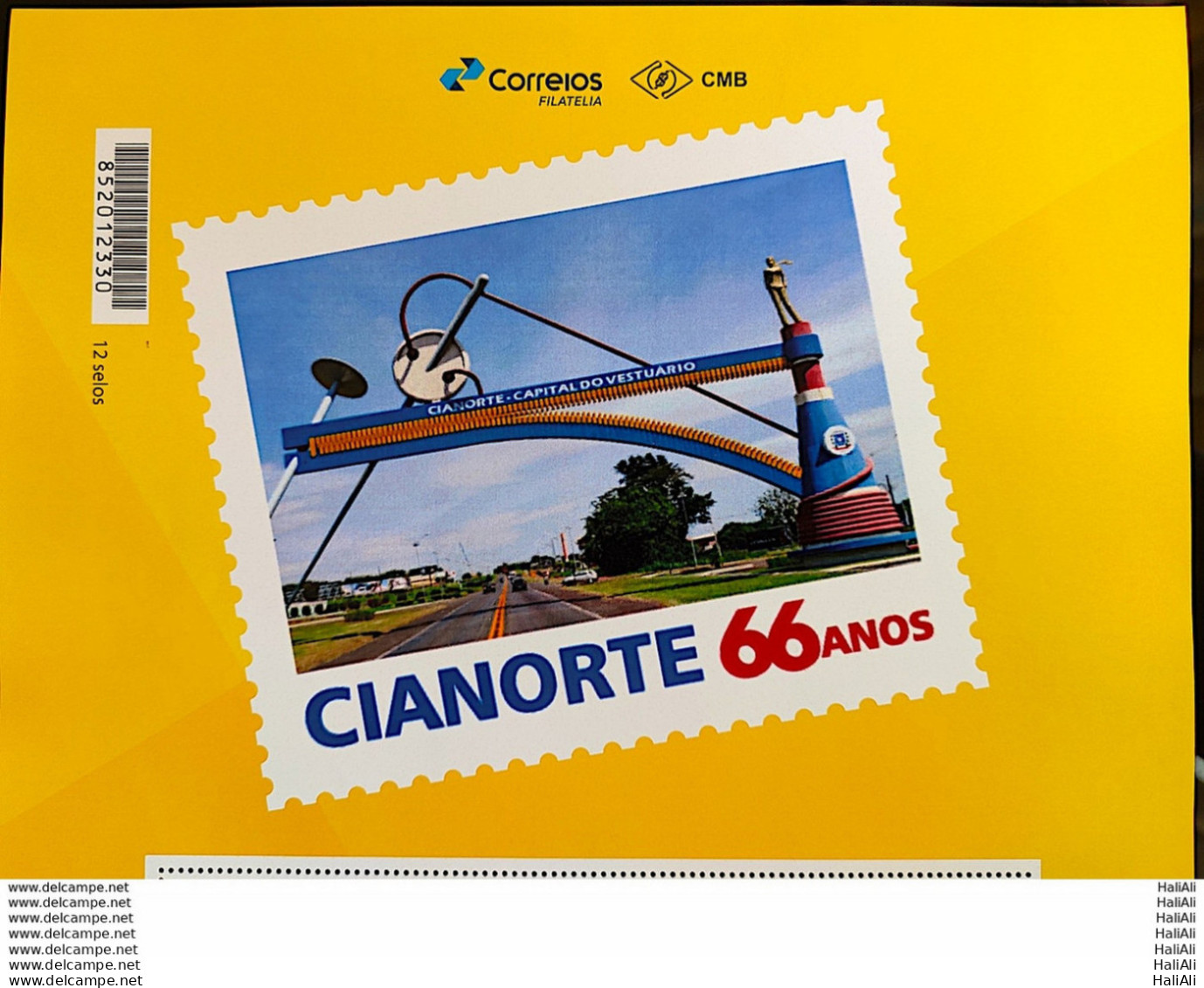 PB 139 Brazil Personalized Stamp 66 Years Cianorte City 2019 Vignette G - Personalized Stamps