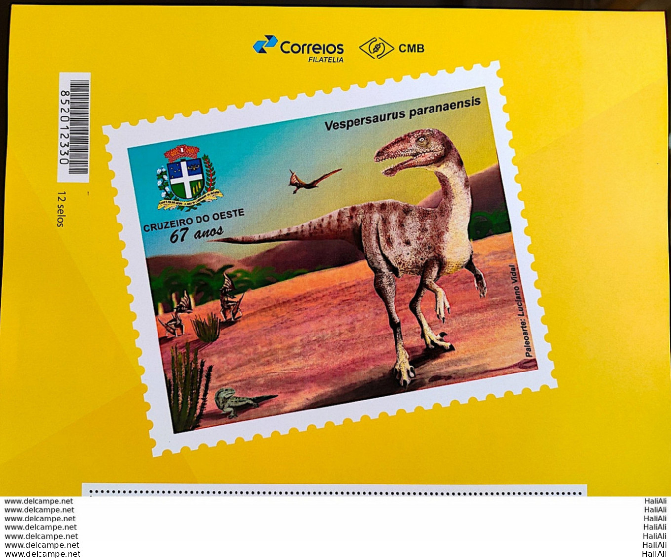 PB 136 Brazil Personalized Stamp Dinosaur Vespersaurus Paranaenses 2019 Vignette G - Personalized Stamps