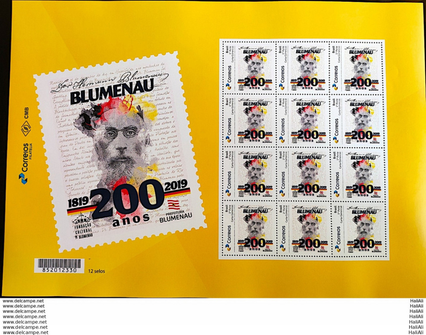 PB 134 Brazil Personalized Stamp Hermann Blumenau 2019 Sheet G - Personnalisés