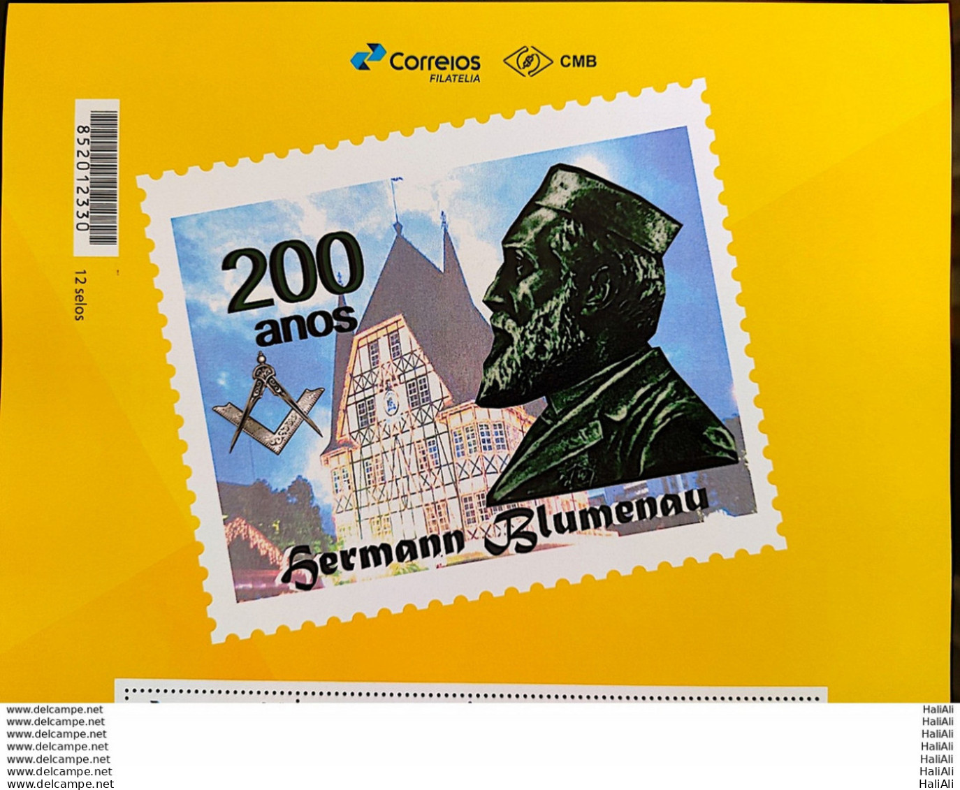 PB 135 Brazil Personalized Stamp Hermann Blumenau Masonry 2019 Vignette G - Personalisiert