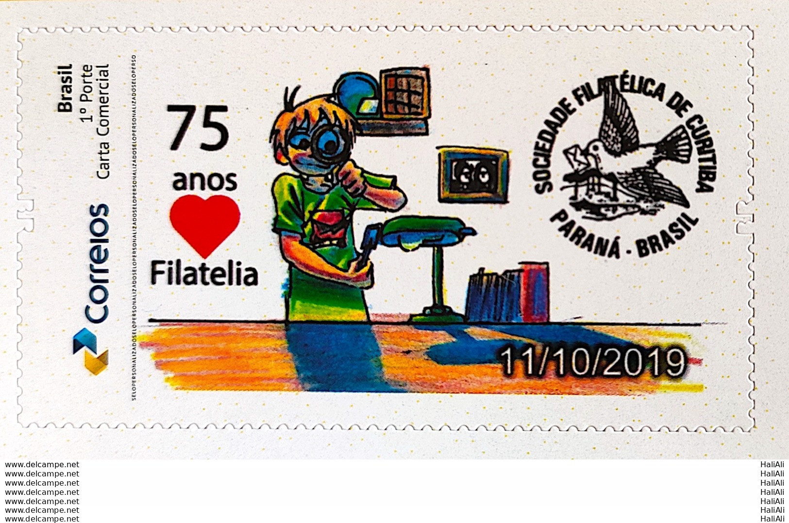 PB 133 Brazil Personalized Stamp Philatelic Society Curitiba 2019 - Personalized Stamps