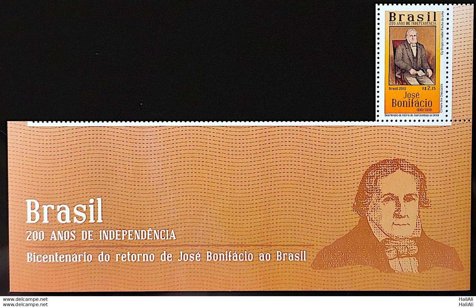 C 3827 Brazil Stamp 200 Years Of Independence Jose Bonifacio 2019 With Vignette 2 - Ongebruikt