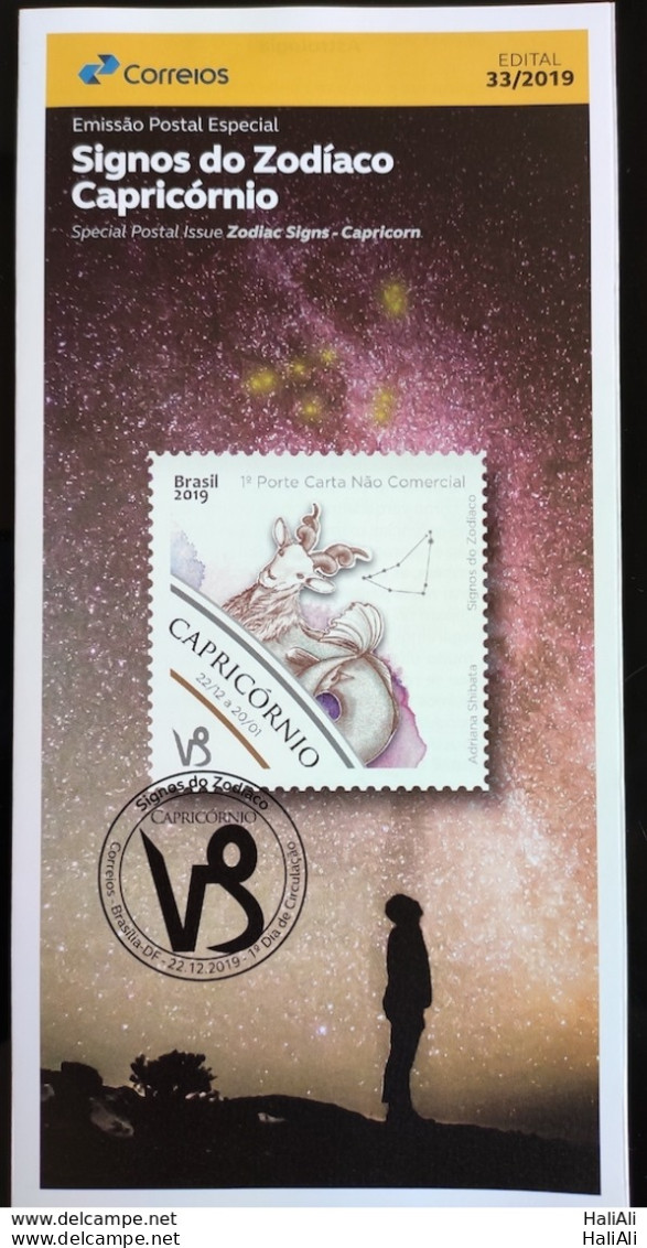 Brochure Brazil Edital 2019 33 Zodiac Signs Capricorn Astrology Without Stamp - Cartas & Documentos