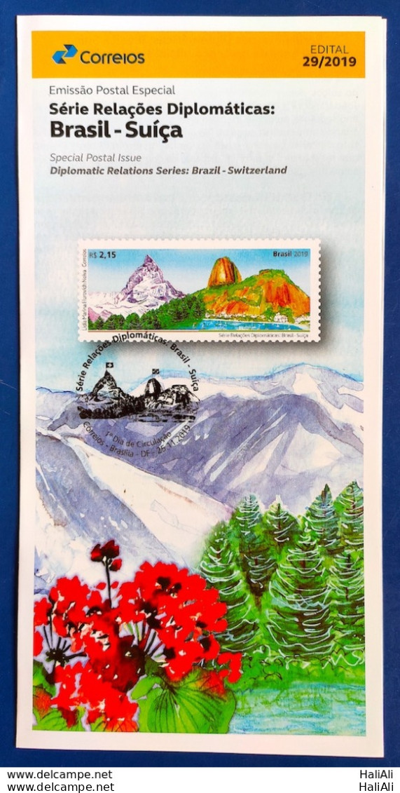 Brochure Brazil Edital 2019 29 Diplomatic Relationship Brazil Switzerland Without Stamp - Storia Postale