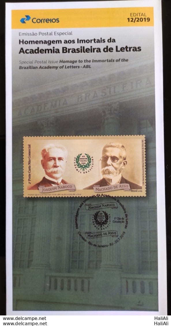 Brochure Brazil Edital 2019 12 Imortals Of The Brazilian Academy Of Letters Without Stamp - Brieven En Documenten