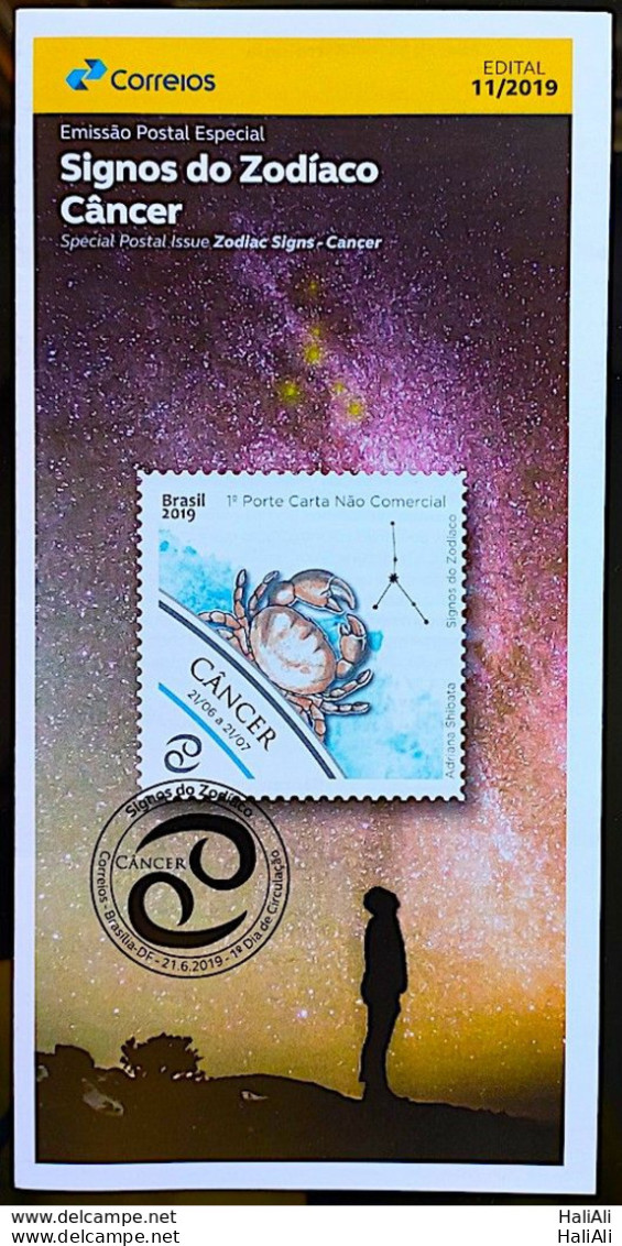 Brochure Brazil Edital 2019 11 Zodiac Signs Cancer Astrology Without Stamp - Storia Postale