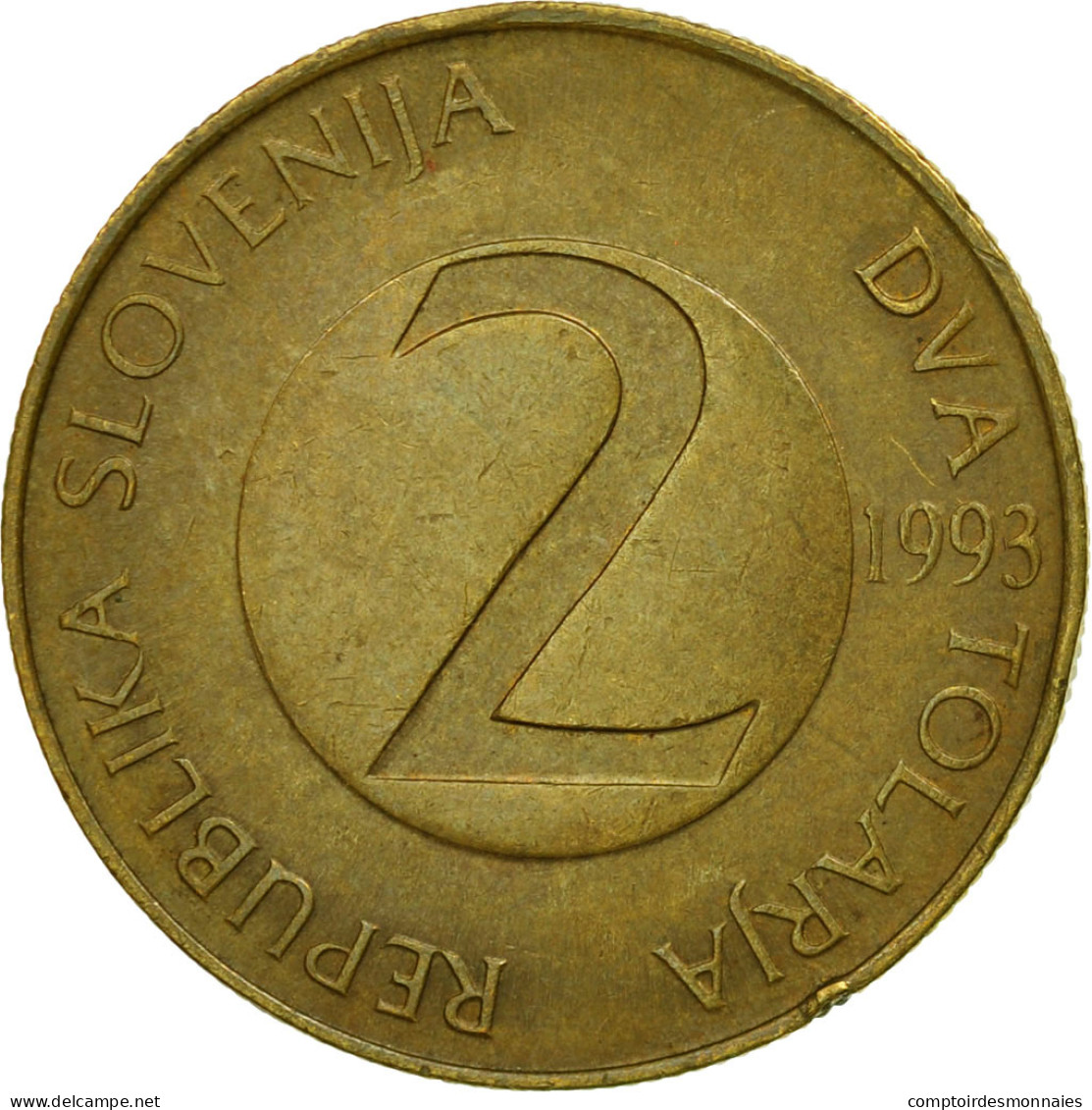 Monnaie, Slovénie, 2 Tolarja, 1993, TTB, Nickel-brass, KM:5 - Slovenië