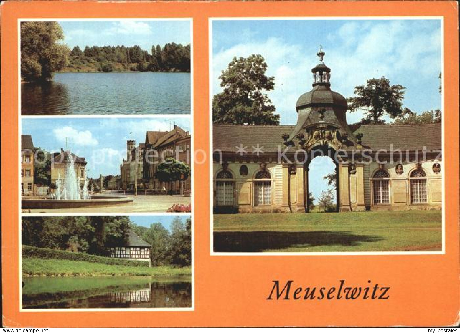 72373138 Meuselwitz Hainbergsee Markt Springbrunnen Alte Muehle Muehlteich Park  - Meuselwitz