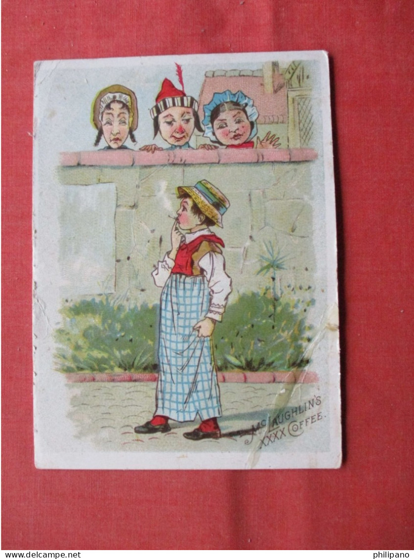 Trade Card McLaughlin's XXXX Roasted Coffee.  Glue Repair Bottom Right Corner 3 3/4 X 5 1/8 .  Ref 6292 - Other & Unclassified