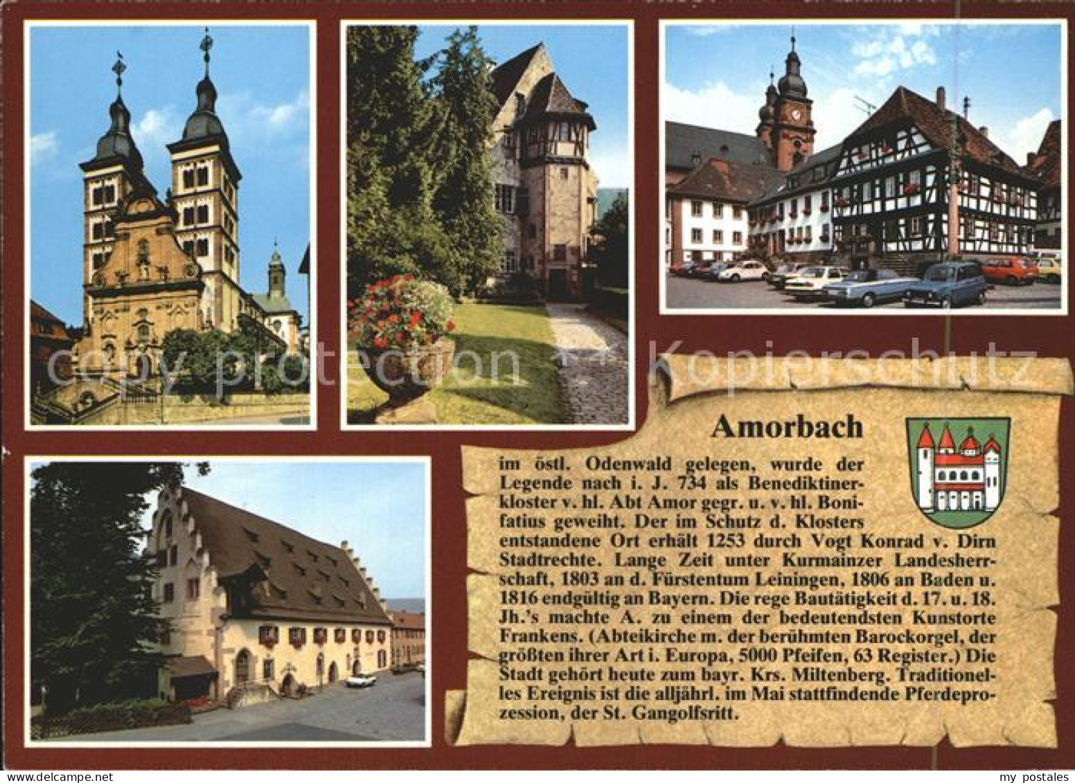 72370781 Amorbach Miltenberg Abtei-Kirche Heimatmuseum Marktplatz Schlossmuehle  - Amorbach