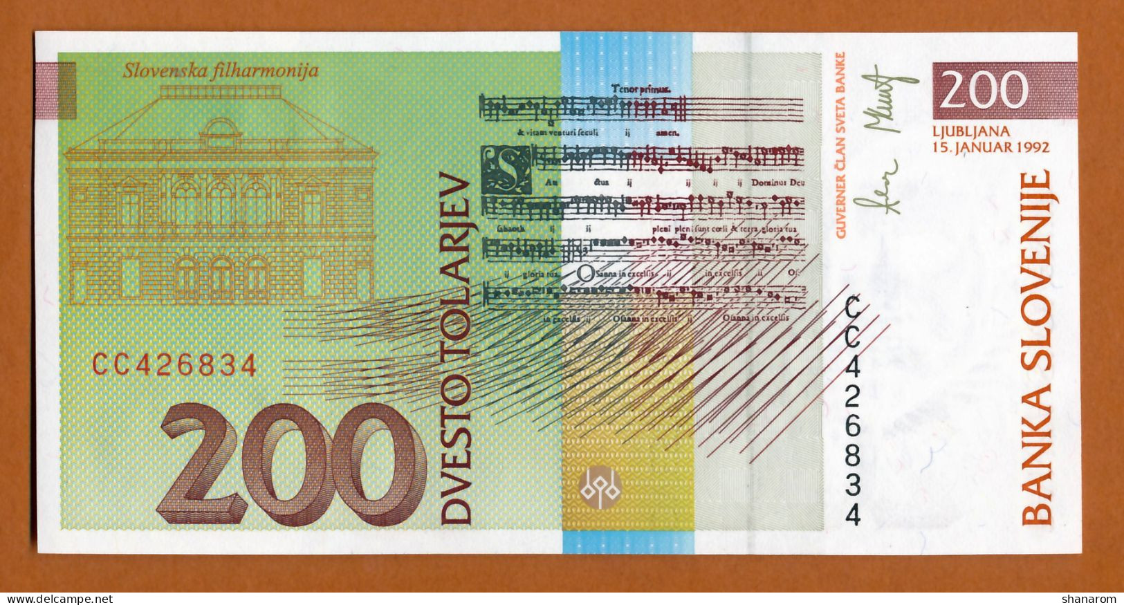 1992 // BANKA SLOVENIJE // 200 TOLARJEV // UNC-NEUF - Eslovenia