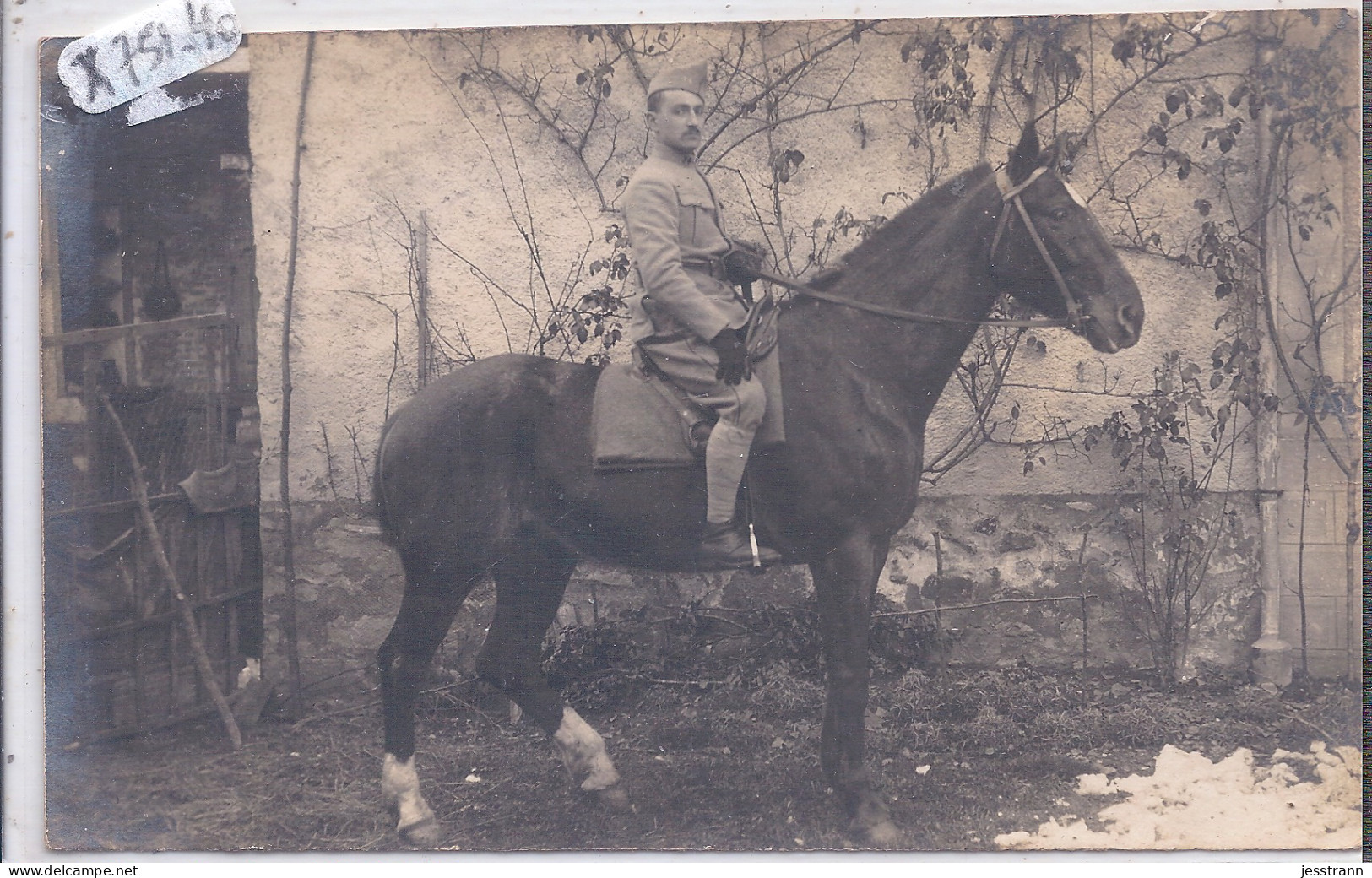 SAINT-CRICQ-DU-GAVE- CARTE-PHOTO- FIER ORDONNANCE LANDAIS SUR SA GRACIEUSE MONTURE- RECONNAISSANCE D AMITIE- MARS 1919 - Peyrehorade