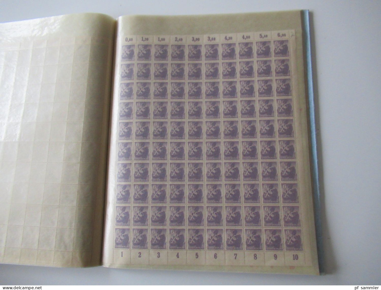SBZ / Berlin und Brandenburg 1945 Bogenmappe mit den Nr. 1 - 6 ** /  insgesamt 16 Bogen / Massenweise Plattenfehler
