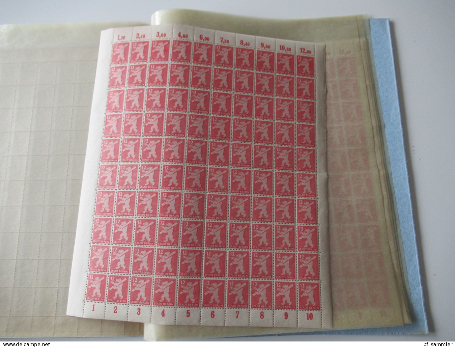SBZ / Berlin und Brandenburg 1945 Bogenmappe mit den Nr. 1 - 6 ** /  insgesamt 16 Bogen / Massenweise Plattenfehler