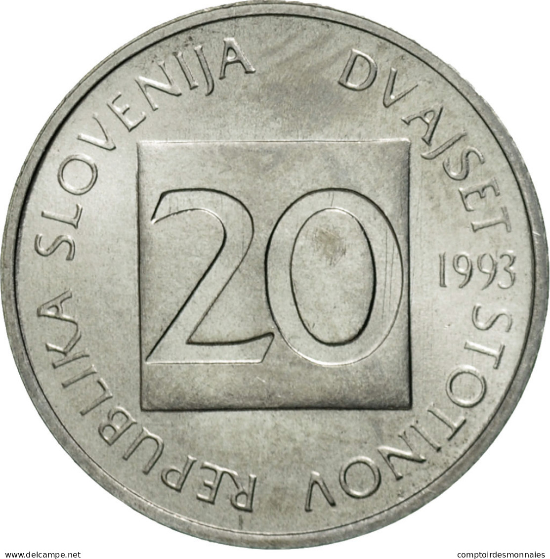 Monnaie, Slovénie, 20 Stotinov, 1993, SPL, Aluminium, KM:8 - Slovénie