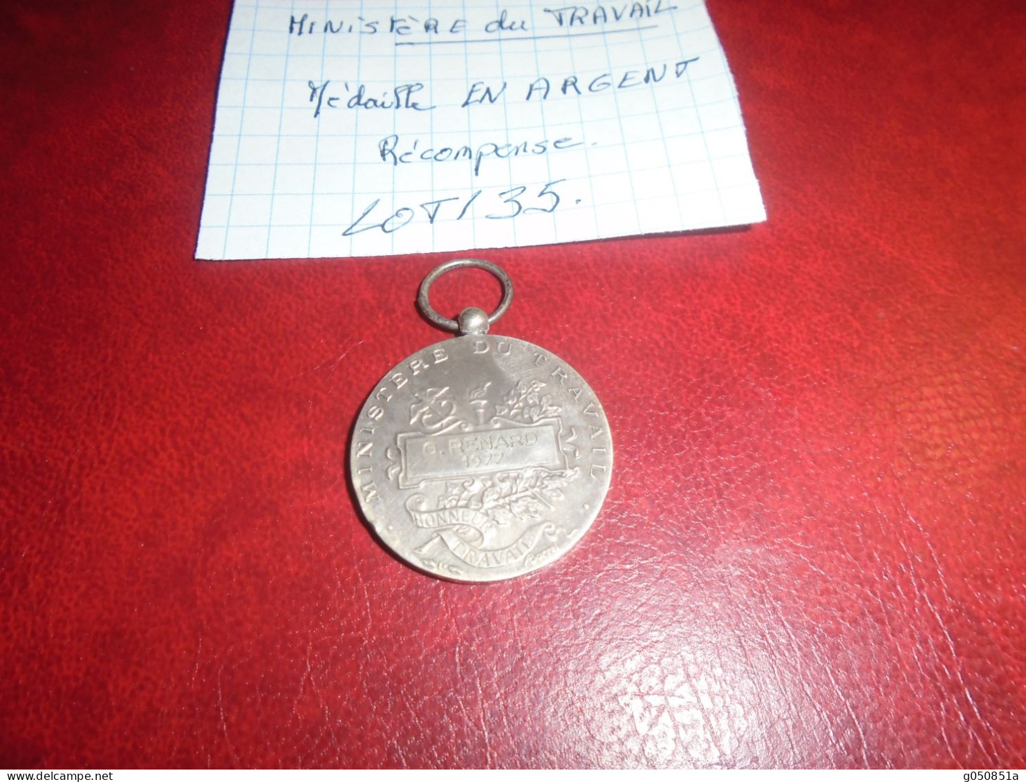 Medaille En ARGENT   (MINISTERE DU TRAVAIL !!  ** SUPERBE ETAT  RARE!!!!**  7 Photos - Otros & Sin Clasificación
