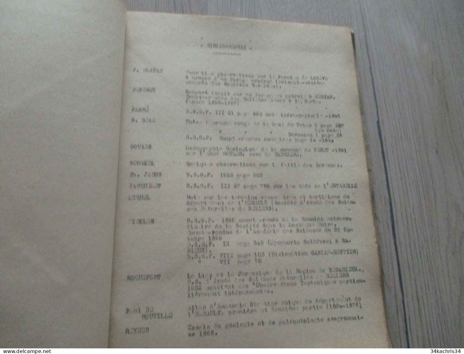 Robert Plégat 1952 Etude tectonique des terrains secondaires de la Région de Clermont L'Hérault