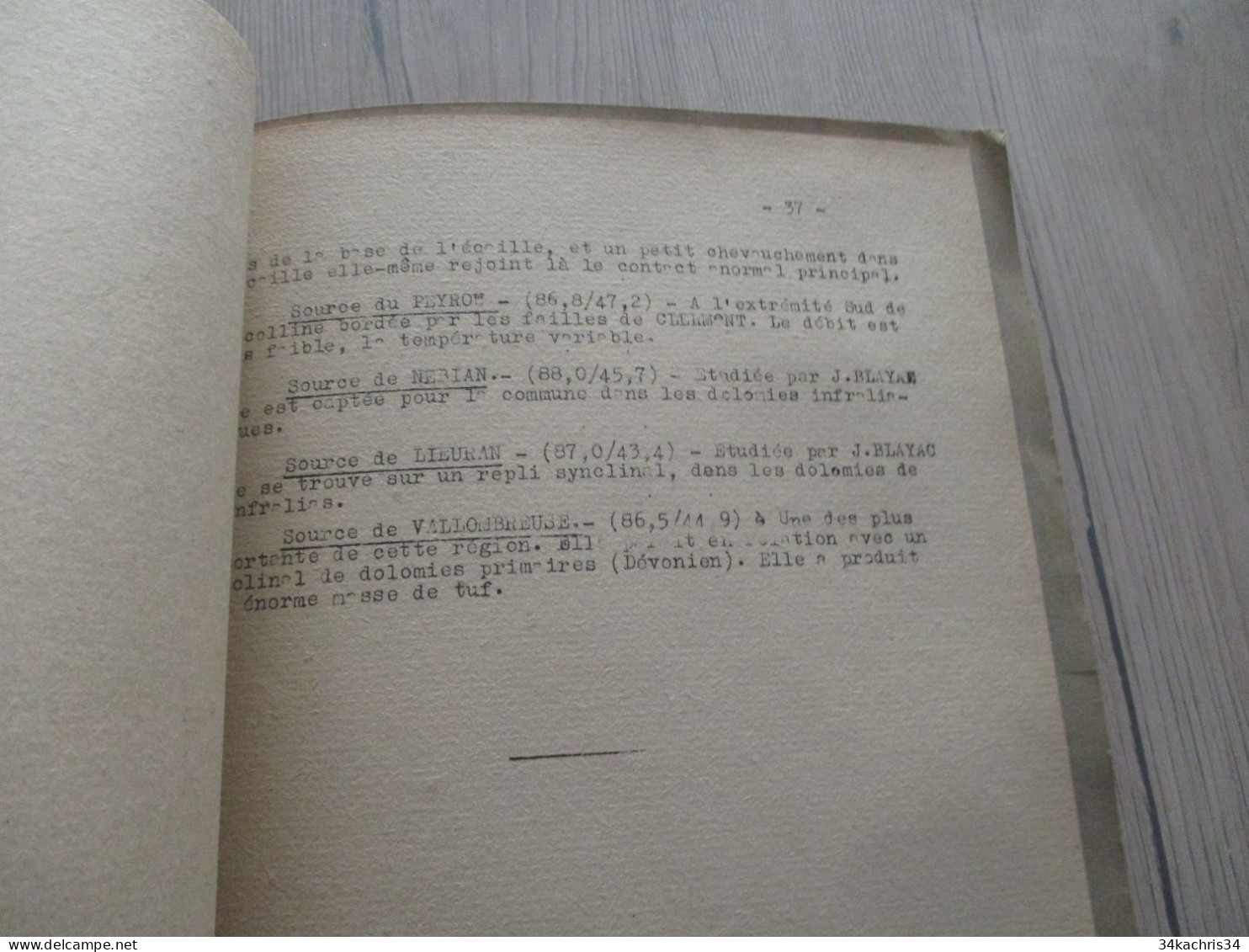 Robert Plégat 1952 Etude tectonique des terrains secondaires de la Région de Clermont L'Hérault