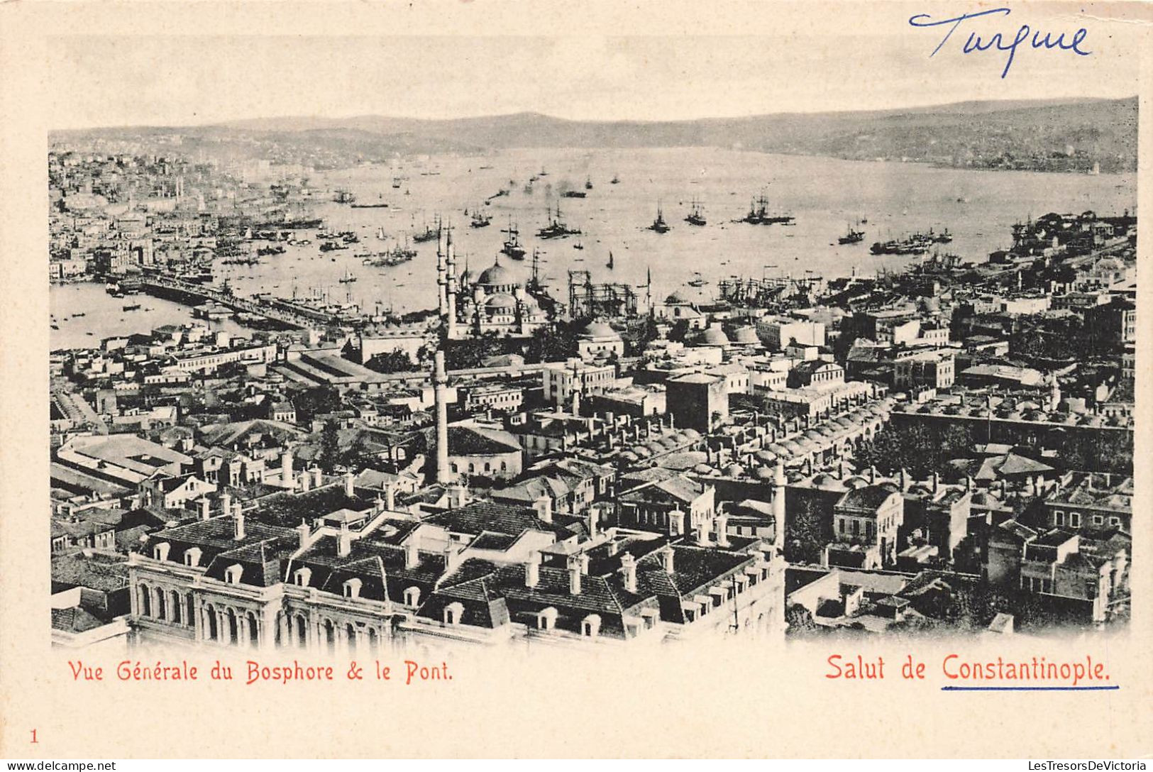 TURQUIE - Salut De Constantinople - Vue Générale De Bosphore Et Le Pont - Carte Postale Ancienne - Turkey