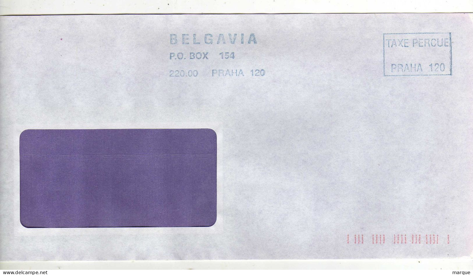 Enveloppe TCHEQUIE CZECH REPUBLIC Oblitération E.M.A. Taxe Perçue PRAHA 120 - Other & Unclassified