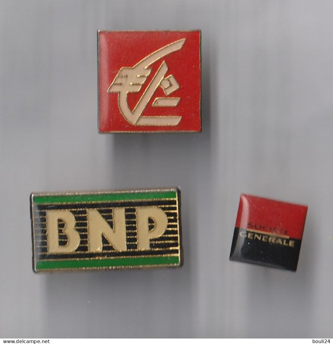 PIN'S THEME BANQUE LOT DE 3 PIN'S  BNP SOCIETE GENERALE  CAISSE EPARGNE - Banques