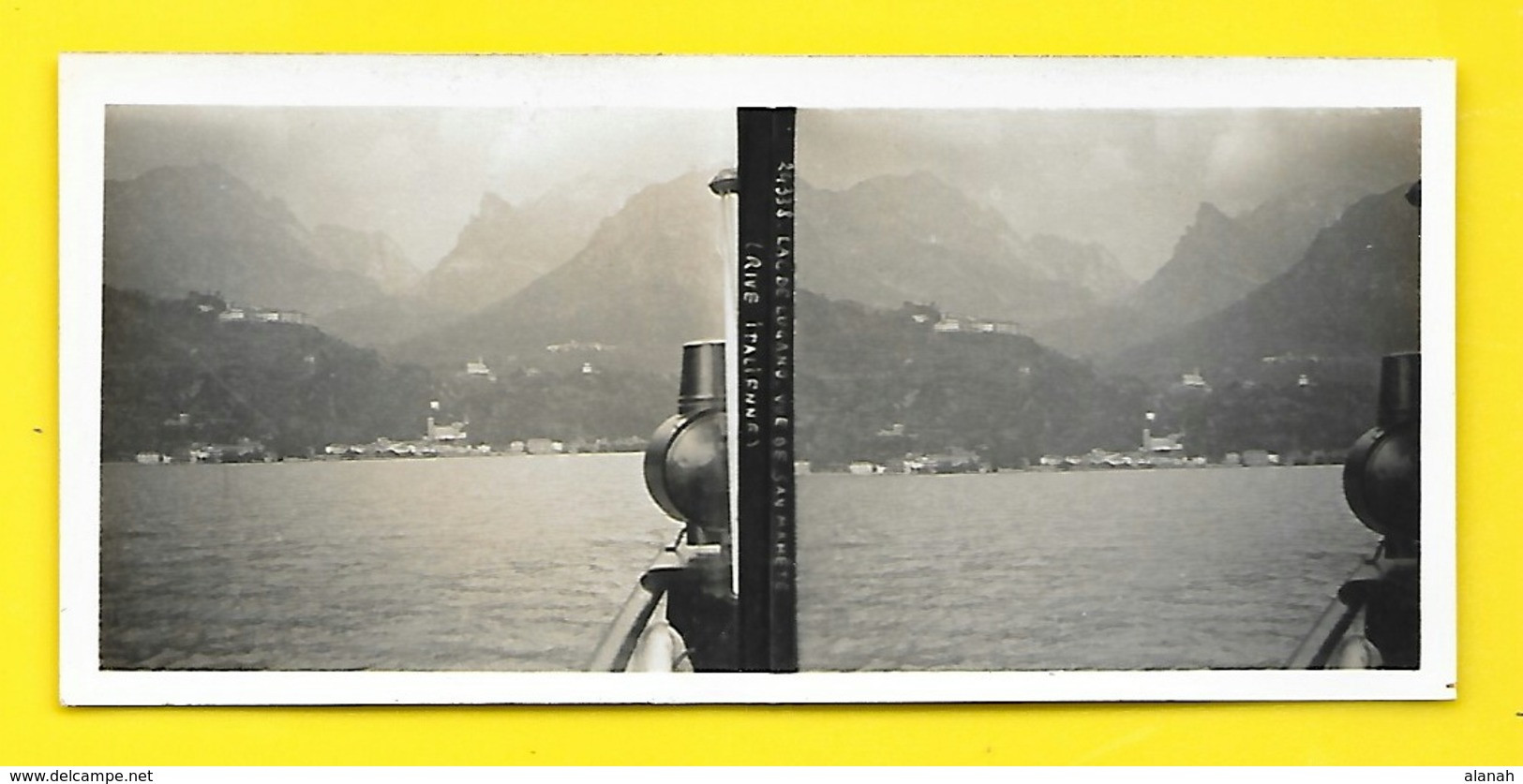 Vues Stéréos Lac De LUGANO Vue De San Mamete (Rive Italienne) - Stereo-Photographie