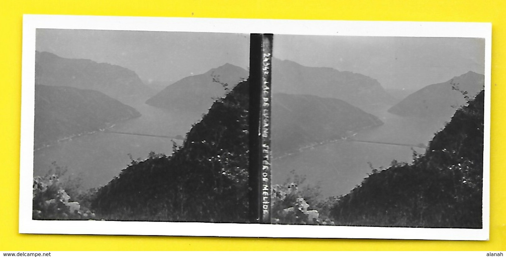 Vues Stéréos Lac De LUGANO Jetée De Mélide - Photos Stéréoscopiques